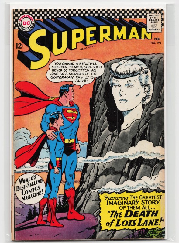 Superman #194 (DC Comics, 1967), raw, ungraded comic book — front cover