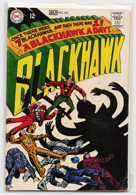 Blackhawk #241 (DC Comics, 1968), raw, ungraded comic book — front cover