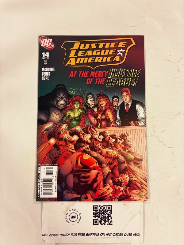 Justice League of America #14 (DC Comics), raw comic book in NM condition — front cover