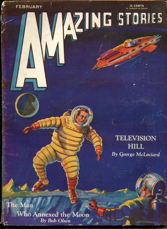 Amazing Stories 2/1931-A Hyatt Verrill-Bob Olsen-Leo Morey-McLociard-VG (Experimenter Publishing, 1931), raw comic book in VG condition — front cover