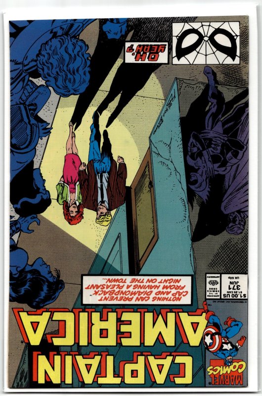 Captain America #371 (Marvel Comics, 1990), raw, ungraded comic book — front cover