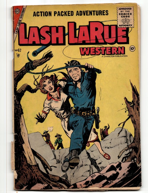 Lash Larue Western #62 (Fawcett Publications), raw, ungraded comic book — front cover
