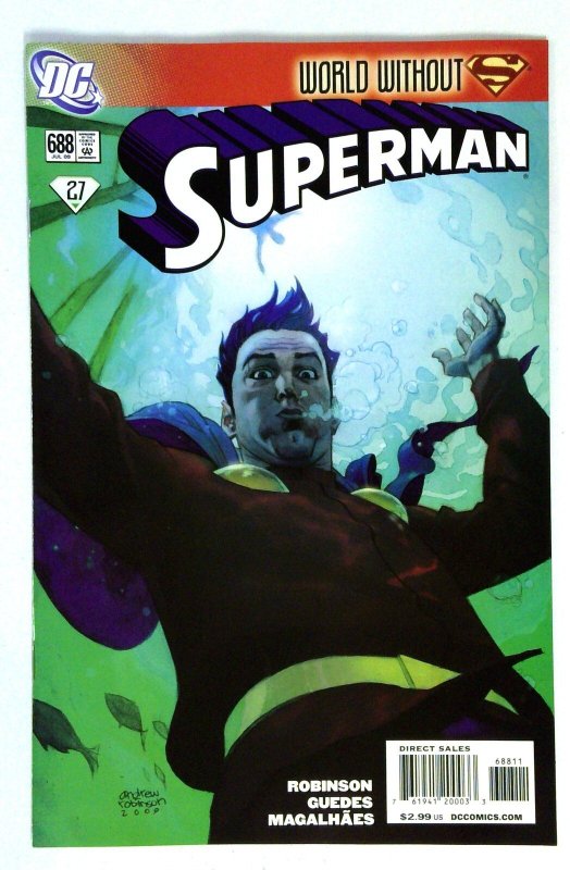 Superman #688 (DC Comics, 2009), raw comic book in NM- condition — front cover