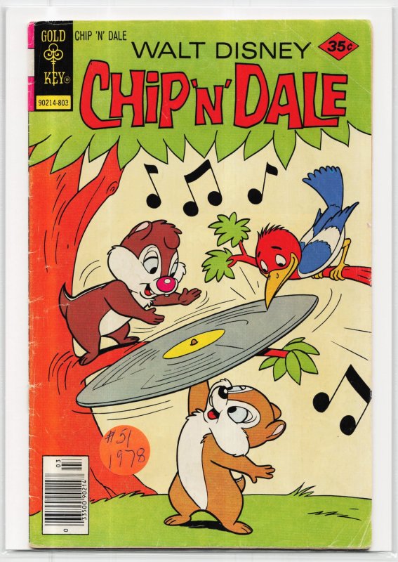 Walt Disney Chip 'n' Dale #51 (Gold Key, 1978), raw, ungraded comic book — front cover