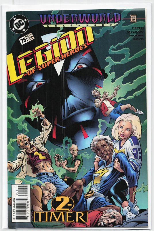 Legion of Super-Heroes #75 (DC Comics, 1995), raw, ungraded comic book — front cover