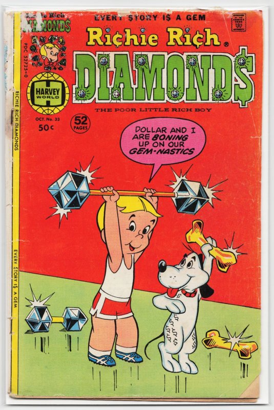 Richie Rich Diamonds #33 (Harvey Comics, 1977), raw, ungraded comic book — front cover