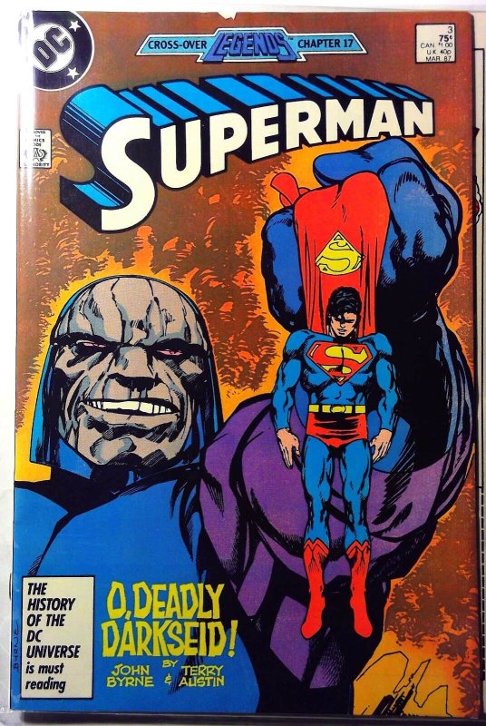 Superman 2nd Series #3 (DC Comics, 1987), raw, ungraded comic book — front cover