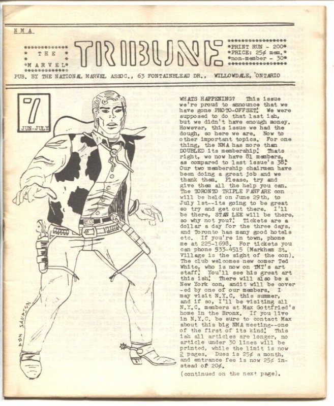Marvel Tribune #7 (Marvel Comics, 1964), raw comic book in FN condition — front cover