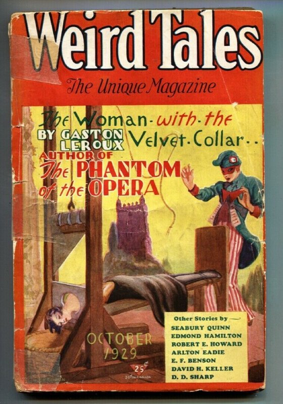 Weird Tales 10/1929-Hugh Rankin-Robert E Howard-Pulp Magazine (Popular Fiction Publishing), raw, ungraded comic book — front cover