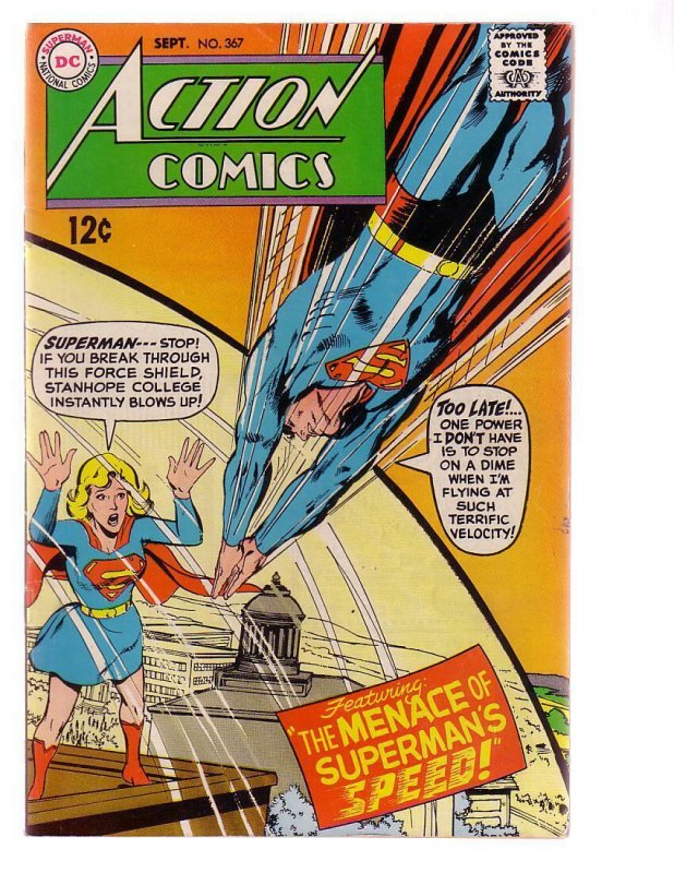 Action Comics #367 (DC Comics, 1968), raw comic book in FN condition — front cover