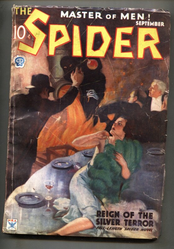 The Spider September 1934-Hooded Villain-pulp Magazine-Rare (1934), raw, ungraded comic book — front cover