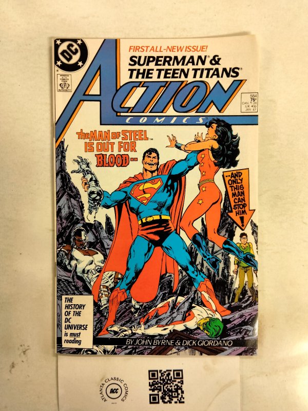 Action Comics #584 (DC Comics), raw, ungraded comic book — front cover