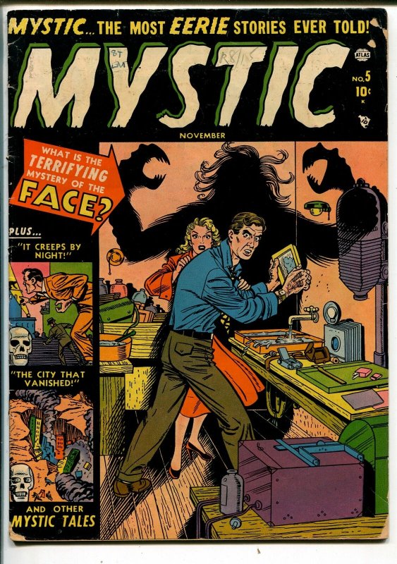 Mystic #5 (Atlas Comics, 1951), raw comic book in VG- condition — front cover