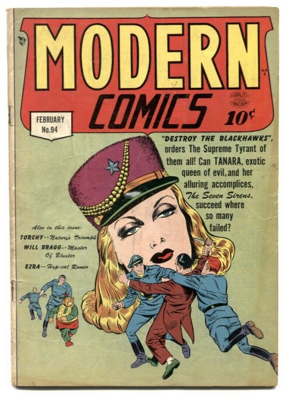 Modern Comics #94 (1950), raw comic book in VG condition — front cover