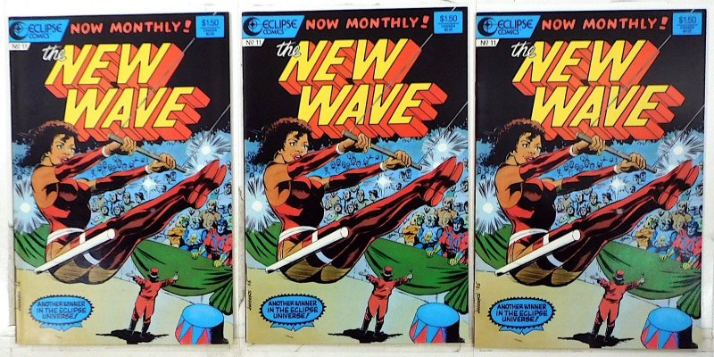 The New Wave Lot of 3 #11 x3 (1986) Eclipse Comics 1st Print Comic Books (Eclipse Comics, 1986), raw, ungraded comic book — front cover