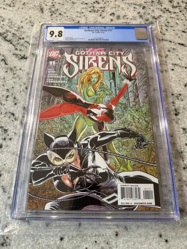 Gotham City Sirens #11 (DC Comics), CGC 9.8 graded comic book, Universal Blue label — front cover in its holder