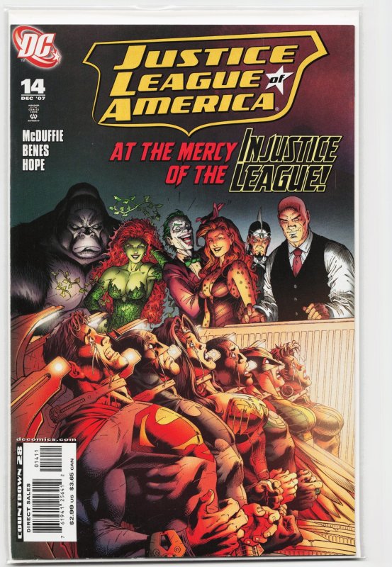 Justice League of America #14 (DC Comics, 2007), raw, ungraded comic book — front cover