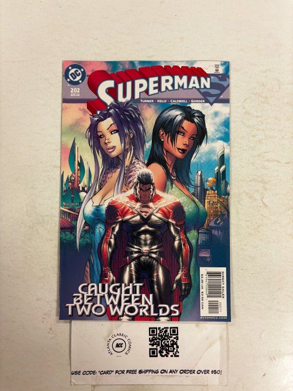 Superman #202 (DC Comics, 1968), raw comic book in NM condition — front cover