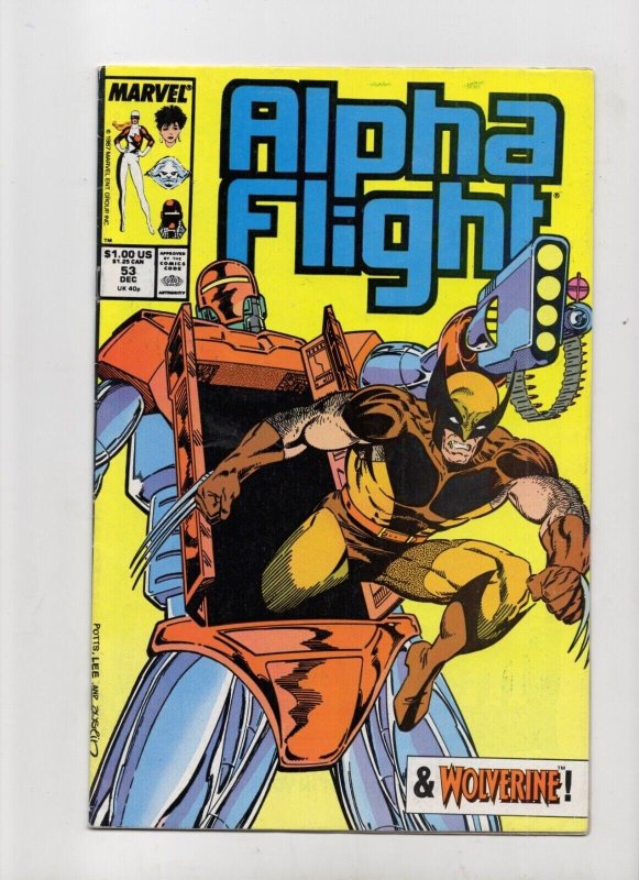 Alpha Flight #53 (Marvel Comics, 1987), raw comic book in FN- 5.5 condition — front cover