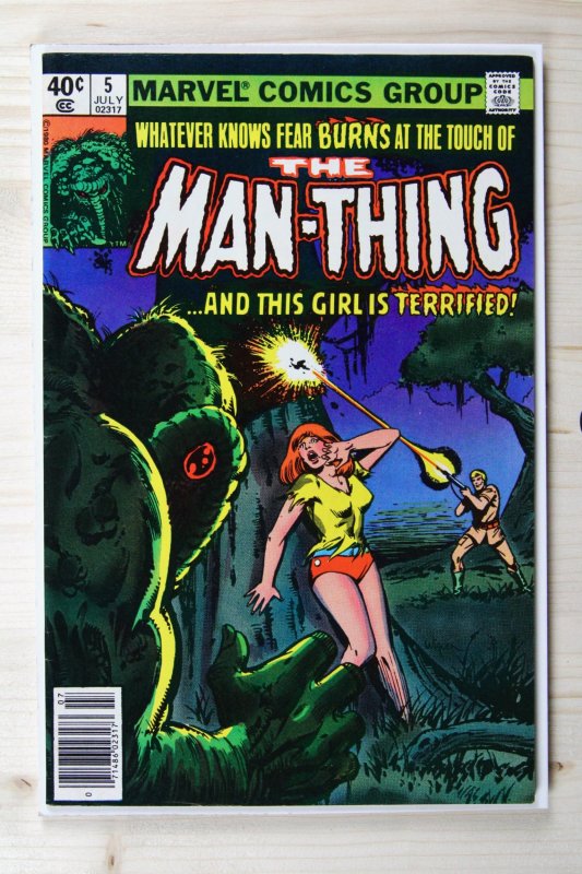 Man-Thing #5 (Marvel Comics, 1980), raw comic book in VF 8.0 condition — front cover