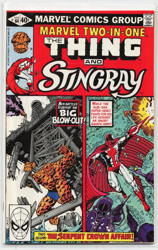 Marvel Two-in-One #64 (Marvel Comics, 1980), raw, ungraded comic book — front cover