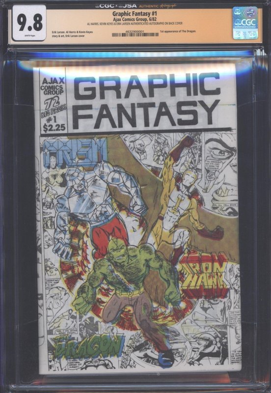 Graphic Fantasy #1 (1982), CGC 9.8 graded comic book — front cover in its holder