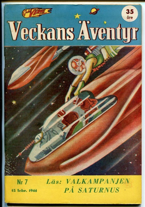 Jules Verne Veckans Aventyr Vol 5 #7 (1944), raw comic book in VF condition — front cover