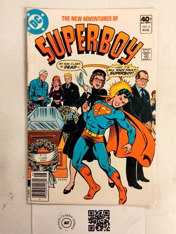 New Adventures of Superboy #8 (DC Comics, 1980), raw comic book in VF condition — front cover