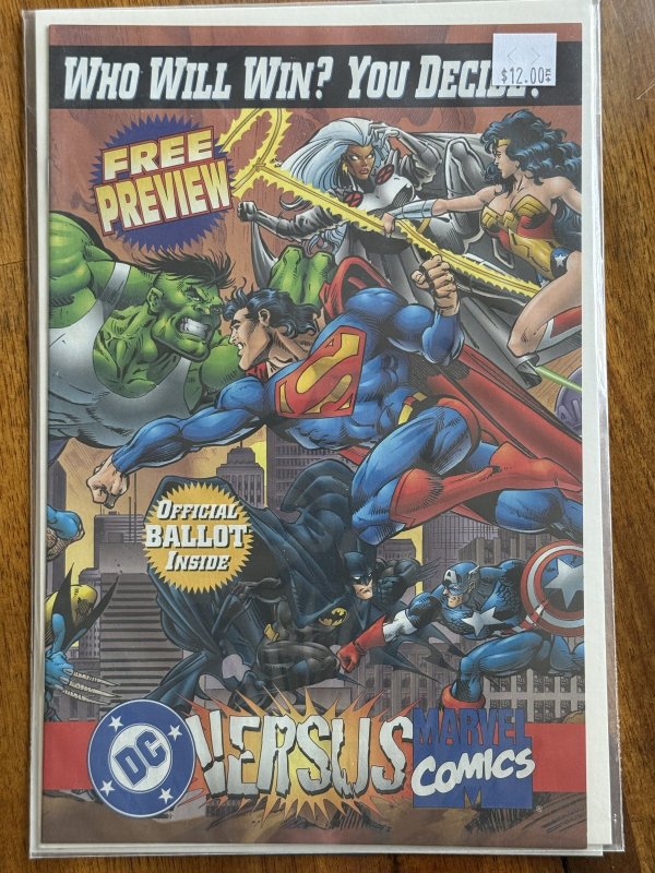DC Versus Marvel Comics #0 (1996), raw comic book in NM 9.4 condition — front cover