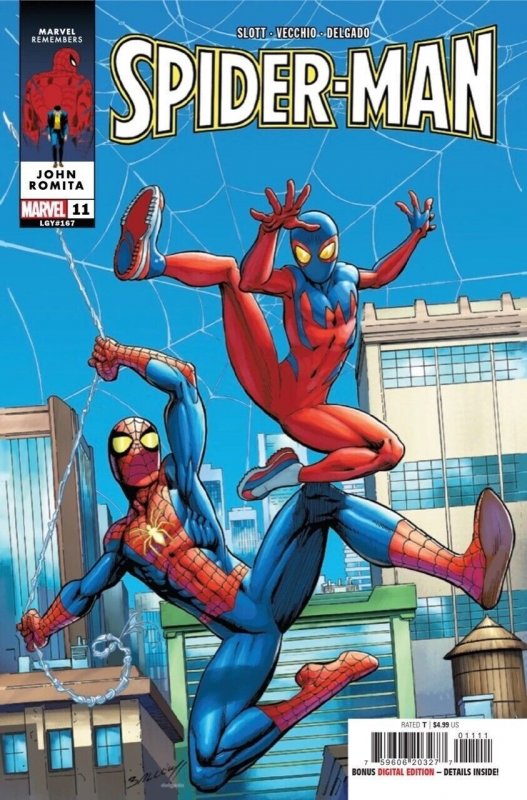 Spider-Man #11 (Marvel Comics, 2022), raw comic book in NM condition — front cover