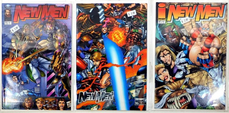 NewMen Lot of 3 #15, 16, 17 (1995) Image Comics Newmen 1st Print Comic Books (Image Comics, 1995), raw, ungraded comic book — front cover