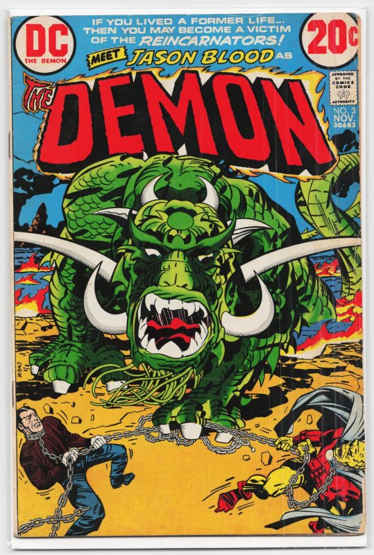 The Demon #3 (DC Comics, 1972), raw, ungraded comic book — front cover