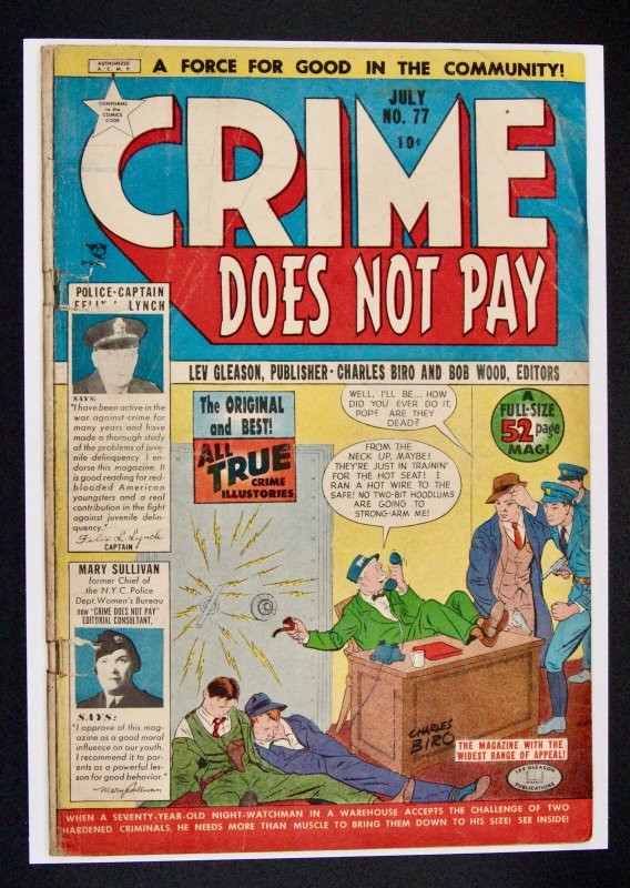 Crime Does Not Pay #77 (1949), raw, ungraded comic book — front cover