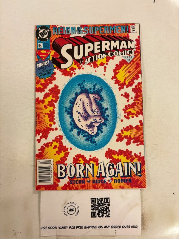 Superman in Action Comics #687 (DC Comics), raw comic book in NM condition — front cover
