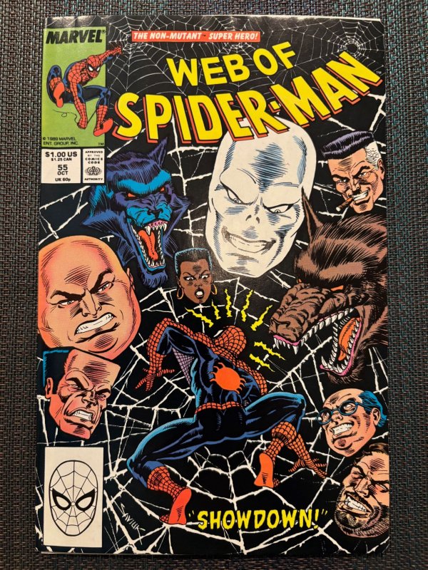 Web of Spider-Man #55 (Marvel Comics, 1989), raw, ungraded comic book — front cover