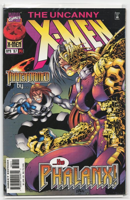 The Uncanny X-Men #343 (Marvel Comics, 1997), raw, ungraded comic book — front cover