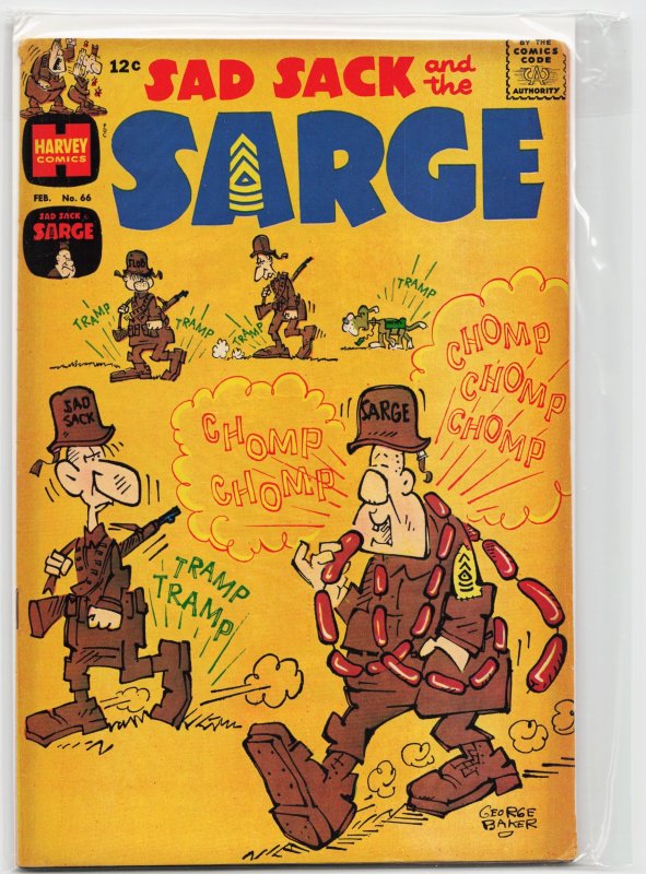 Sad Sack and the Sarge #66 (Harvey Comics, 1968), raw, ungraded comic book — front cover