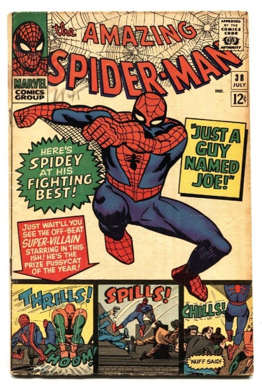 Amazing Spider-Man #38 (Marvel Comics, 1966), raw, ungraded comic book — front cover