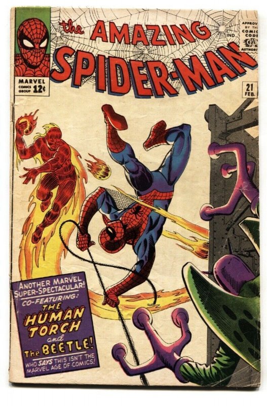 Amazing Spider-Man #21 (Marvel Comics, 1965), raw comic book in VG condition — front cover