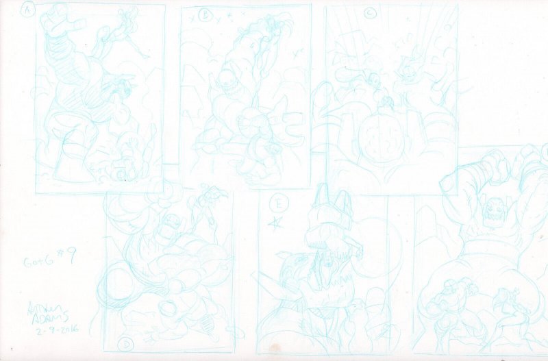 Guardians of the Galaxy #9 - 6 Cover Prelims - Signed Art by Art Adams- 2016 (Marvel Comics, 2016), raw, ungraded comic book — front cover