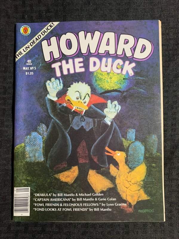 1980 Howard THE Duck Magazine #5 (1980), raw comic book in FN+ 6.5 condition — front cover