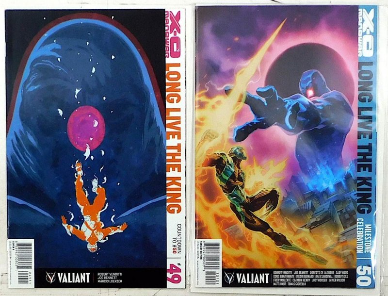X-O Manowar Lot 2 #49, 50 J 1:15 (2016) Valiant Comics Var 1st Print Comic Books (Valiant Comics, 2016), raw, ungraded comic book — front cover