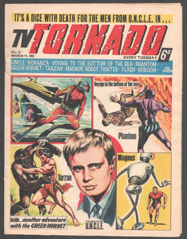 TV Tornado #9 (1967), raw, ungraded comic book — front cover