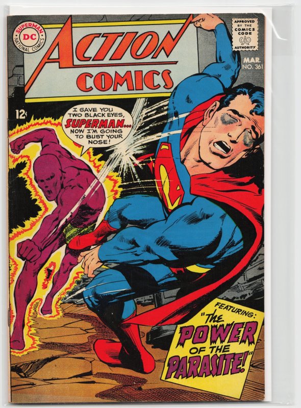 Action Comics #361 (DC Comics, 1968), raw, ungraded comic book — front cover