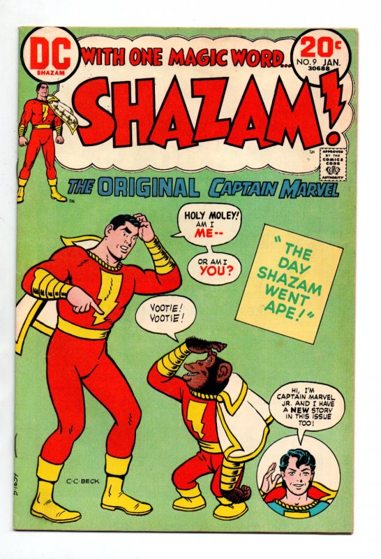 Shazam #9 (DC Comics, 1974), raw comic book in FN condition — front cover