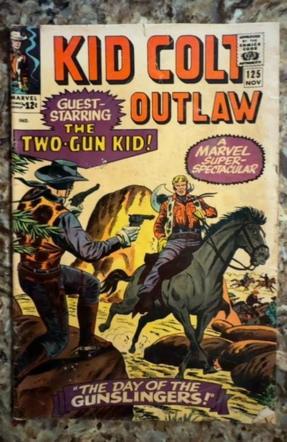 Kid Colt Outlaw #125 (1965), raw, ungraded comic book — front cover