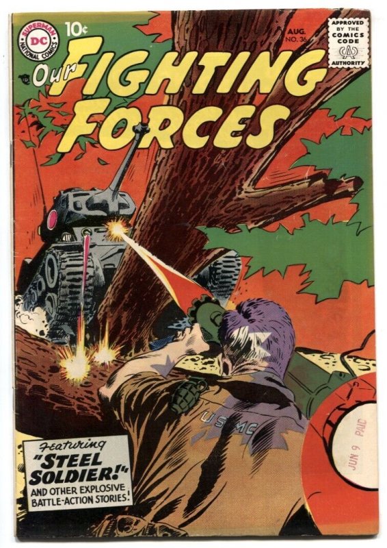 Our Fighting Forces #36 (DC Comics, 1958), raw comic book in VF- condition — front cover