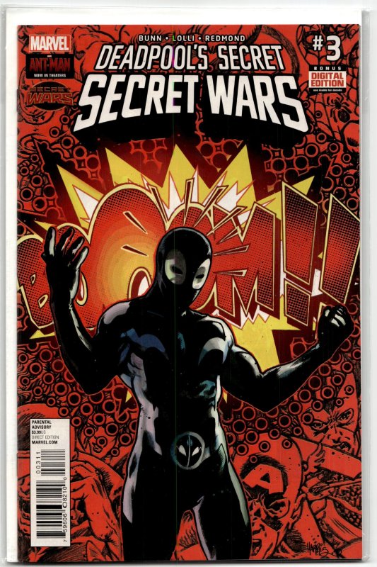 Deadpool's Secret Secret Wars #3 (Marvel Comics, 2015), raw, ungraded comic book — front cover
