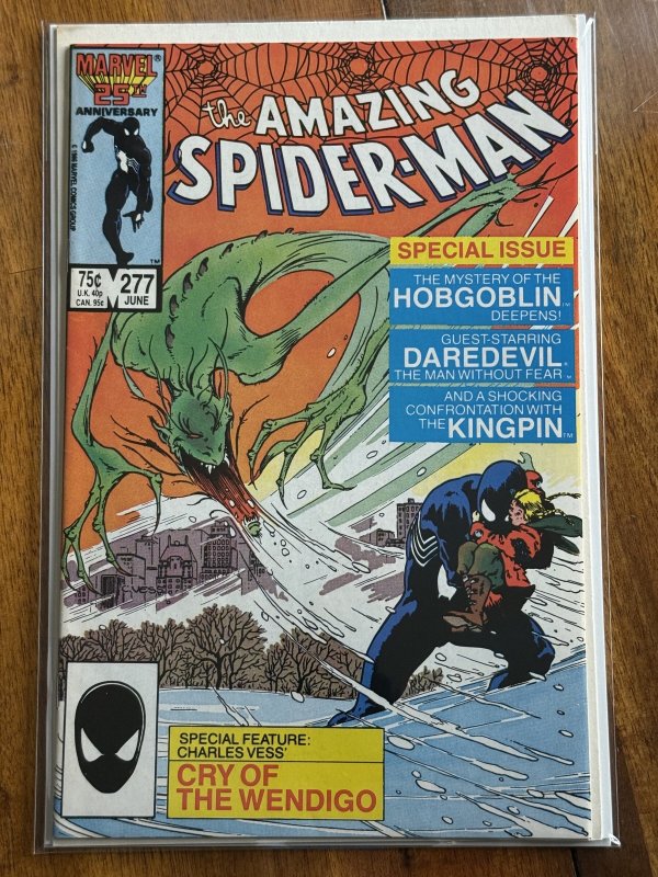 The Amazing Spider-Man #277 (Marvel Comics, 1986), raw comic book in VF/NM 9.0 condition — front cover