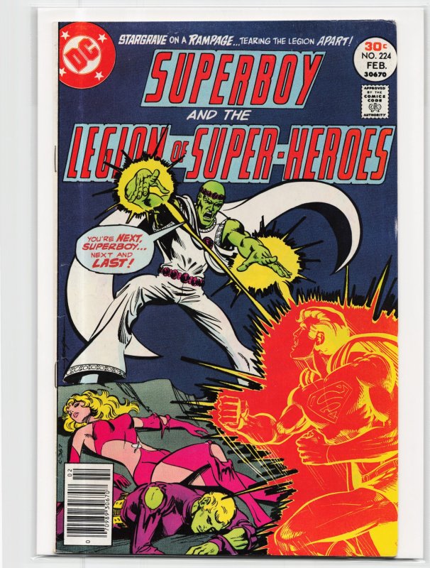 Superboy #224 (DC Comics, 1977), raw, ungraded comic book — front cover